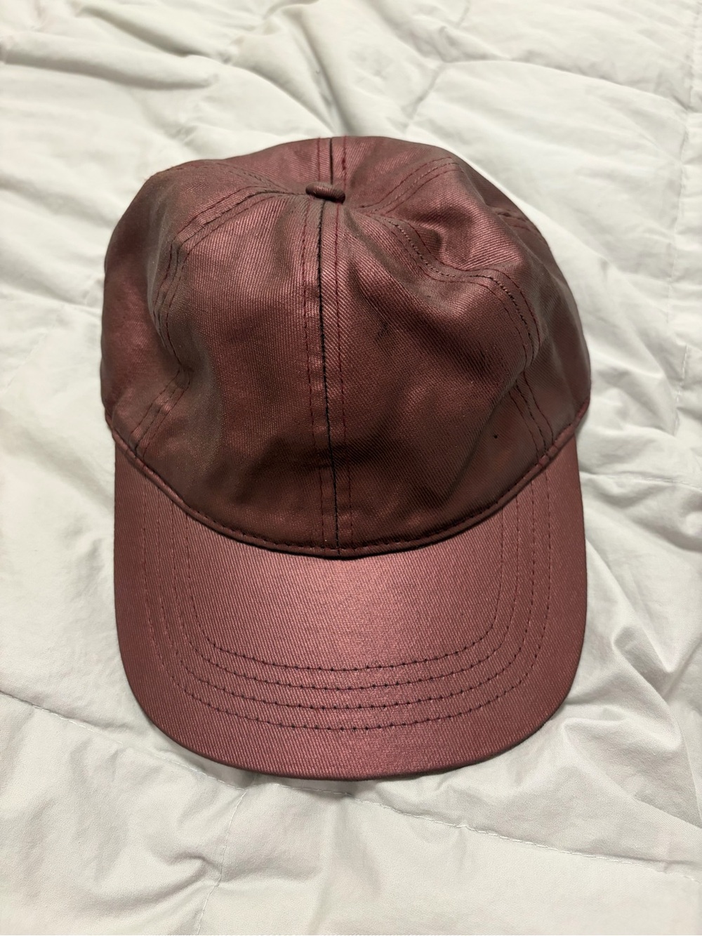 Deep Dusty Rose Satin Baseball Cap